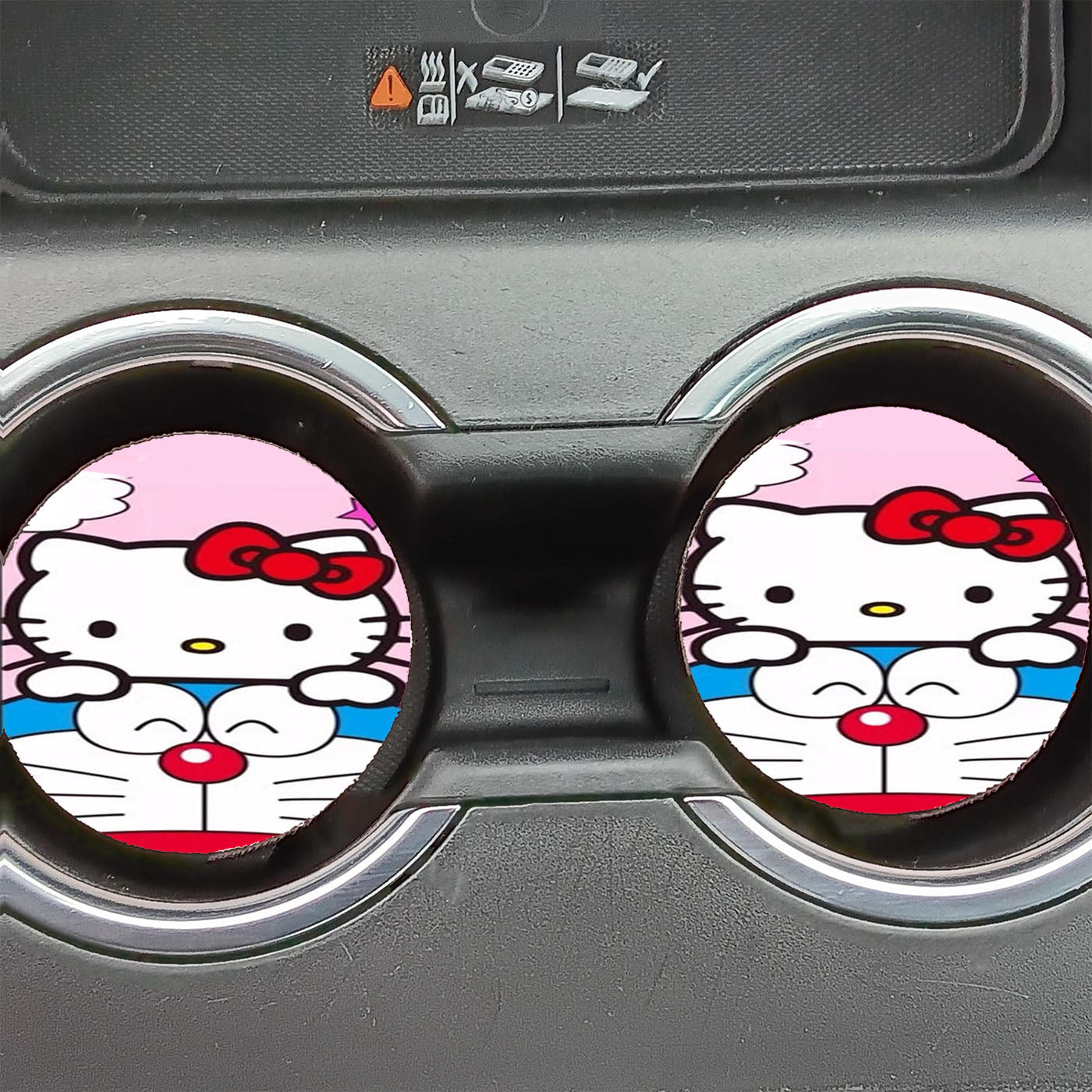 Doraemon And Hello Kitty Love Car Coasters