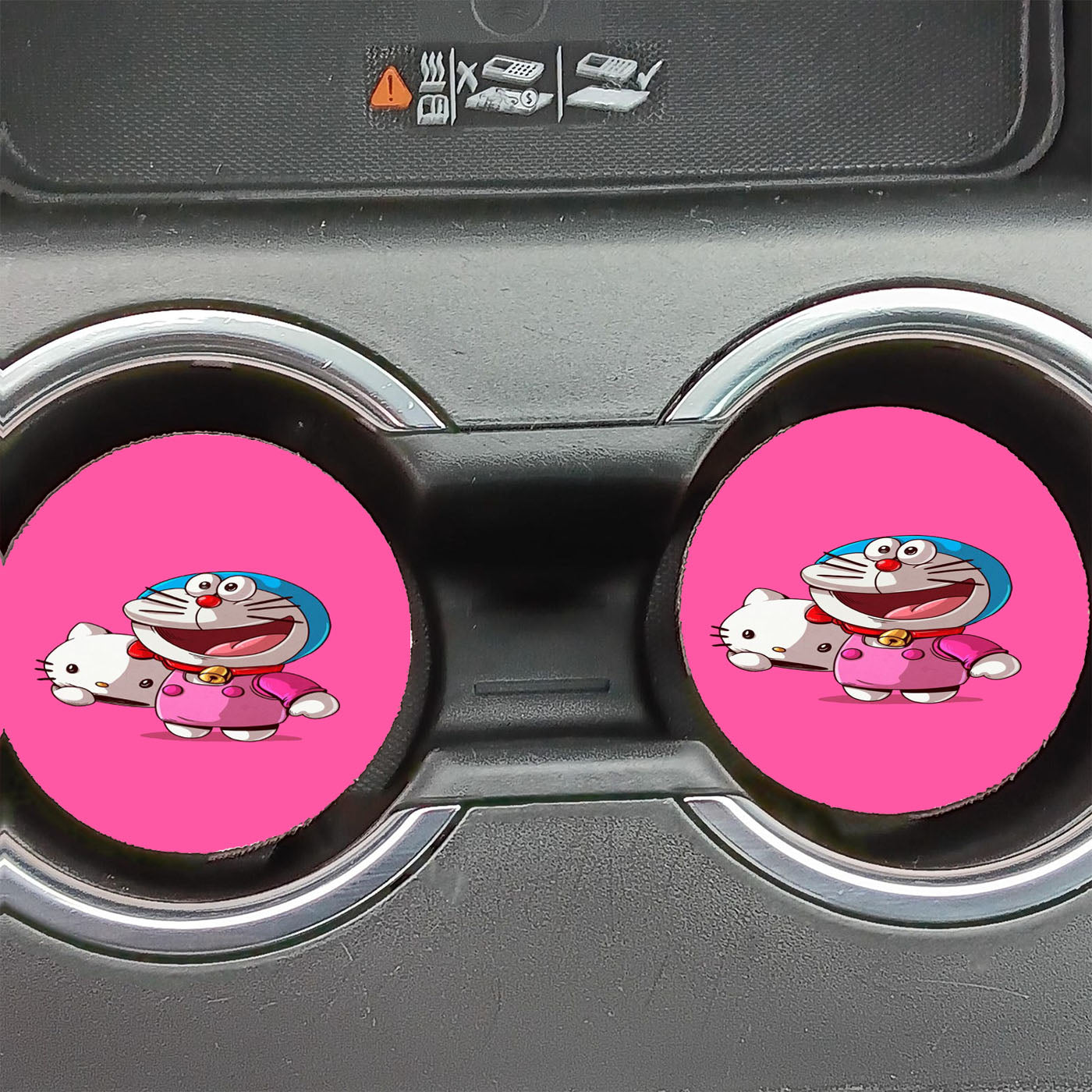 Doraemon Inside In Hello Kitty Car Coasters