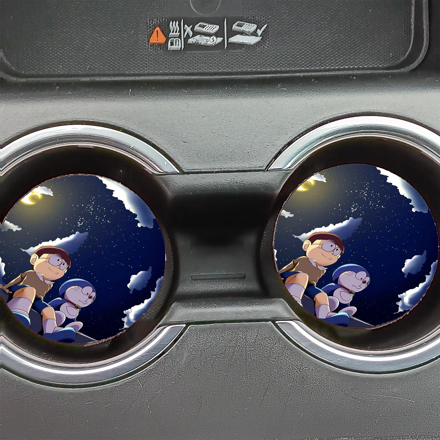 Doraemon Lights Up The Moon Car Coasters