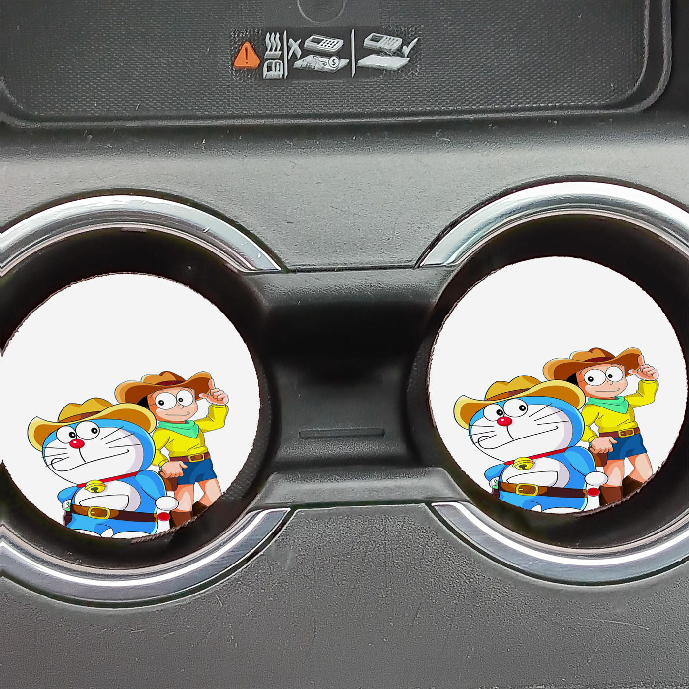 Doraemon Nobita Cowboy Cartoon Car Coasters