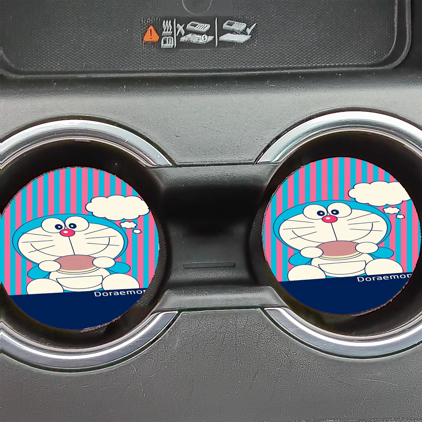 Doraemon Stripe Dorayaki Car Coasters