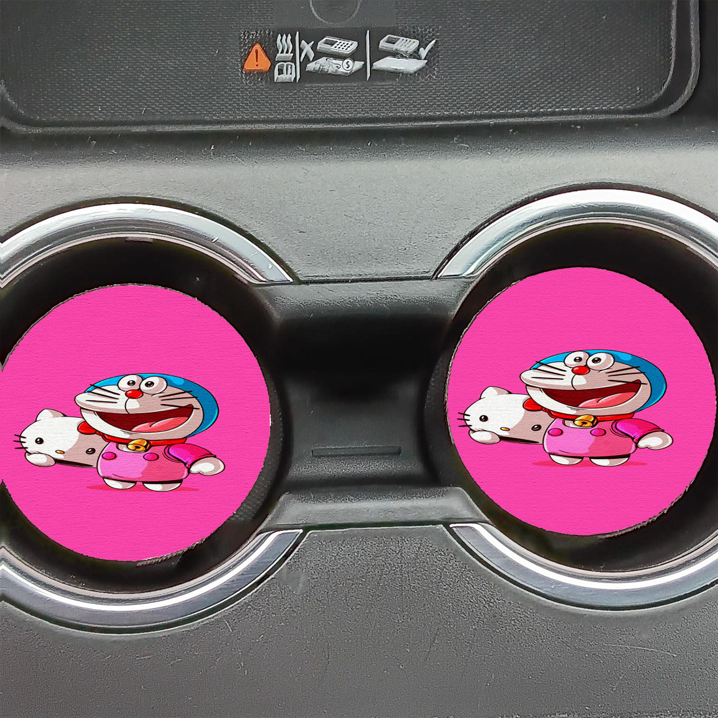 Doraemon X Hello Kitty Texture Car Coasters