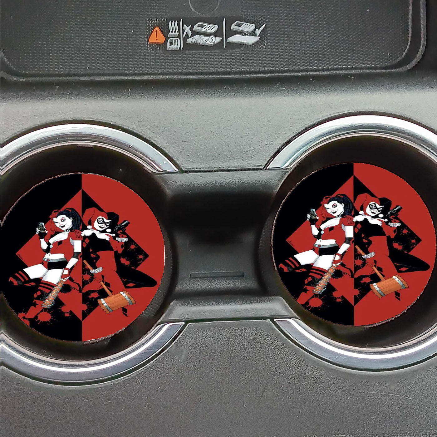 Double Harley Quinn Car Coasters