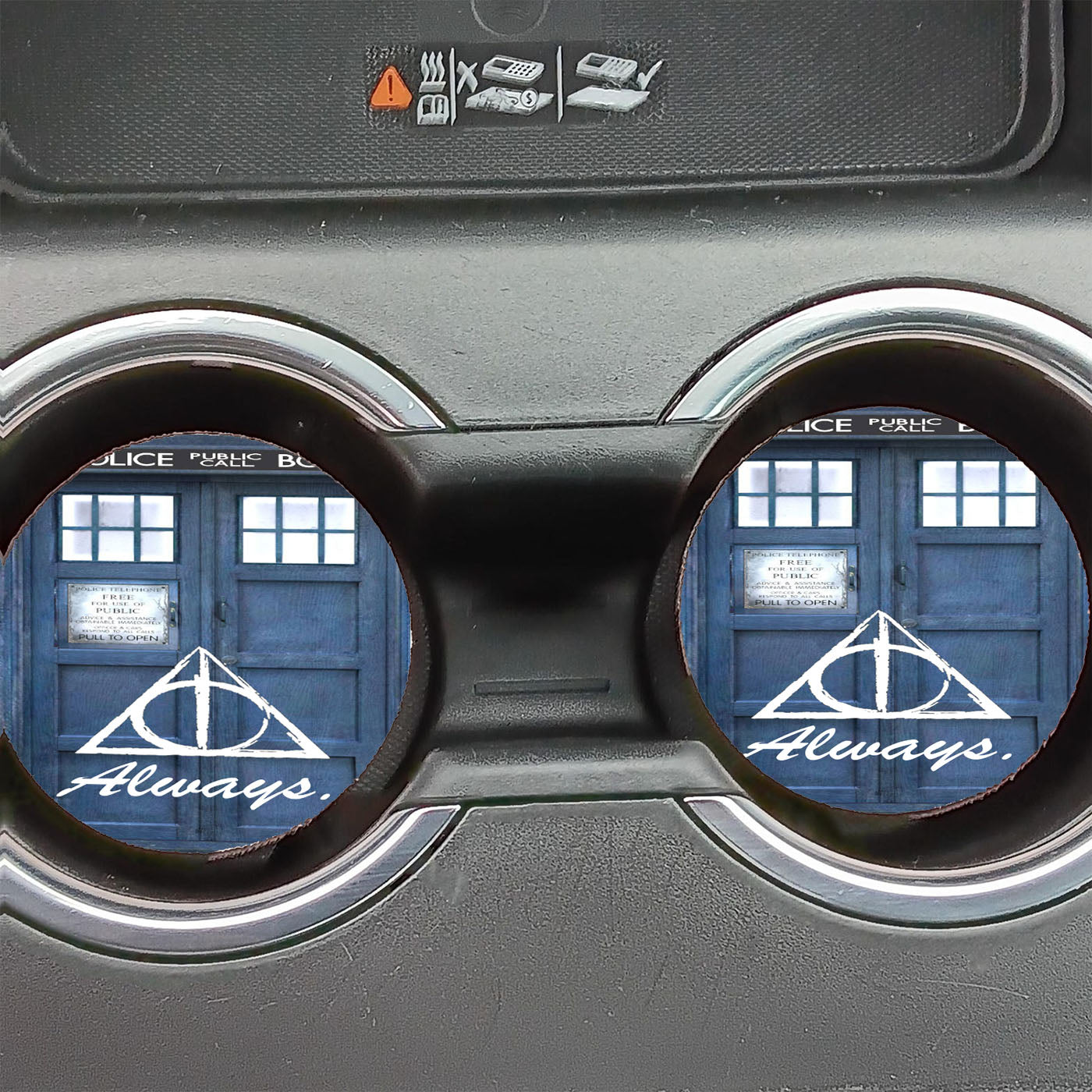 Dr Who Tardis Always The Deathly Hollows Car Coasters