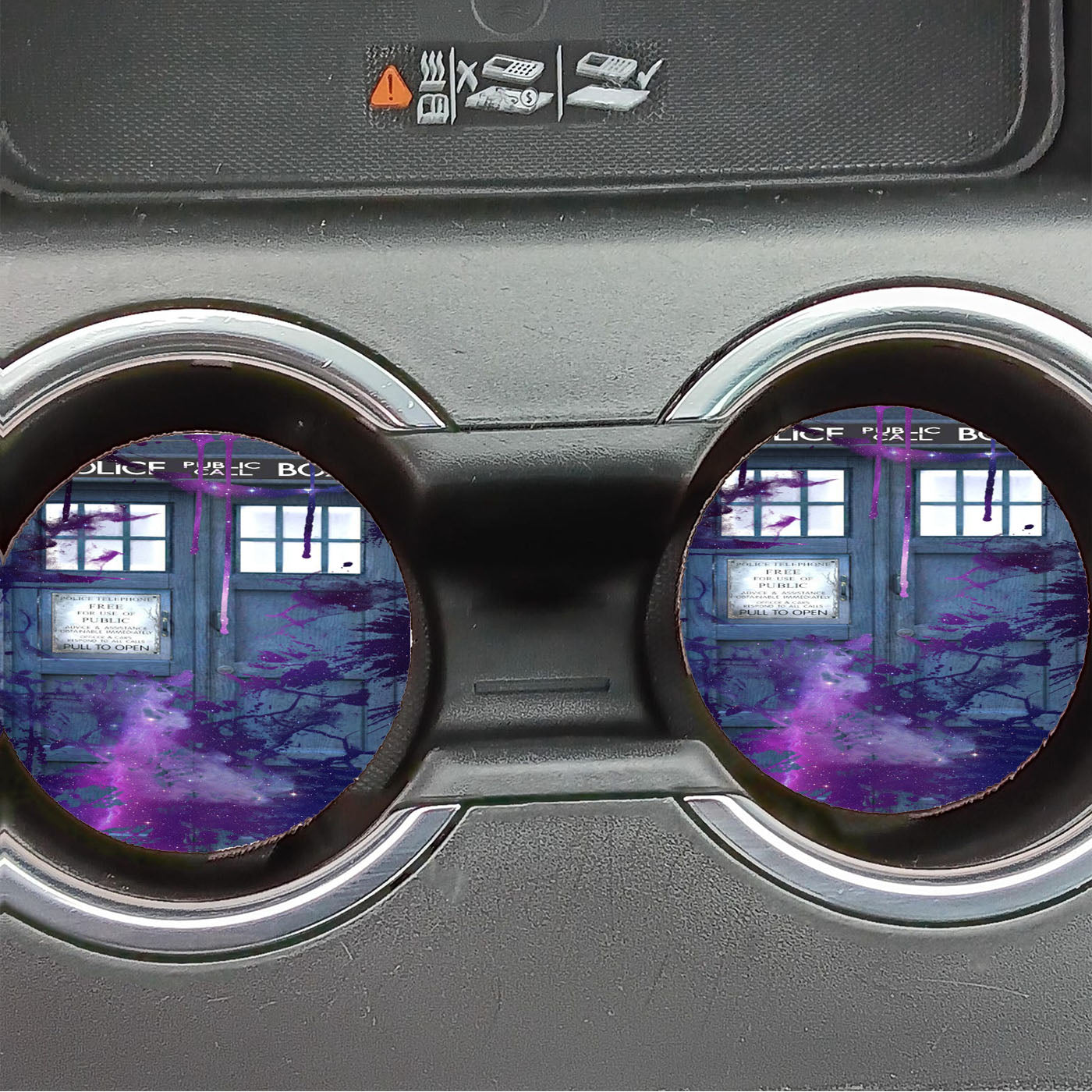 Dr Who Tardis Police Box Galaxy Nebula Car Coasters