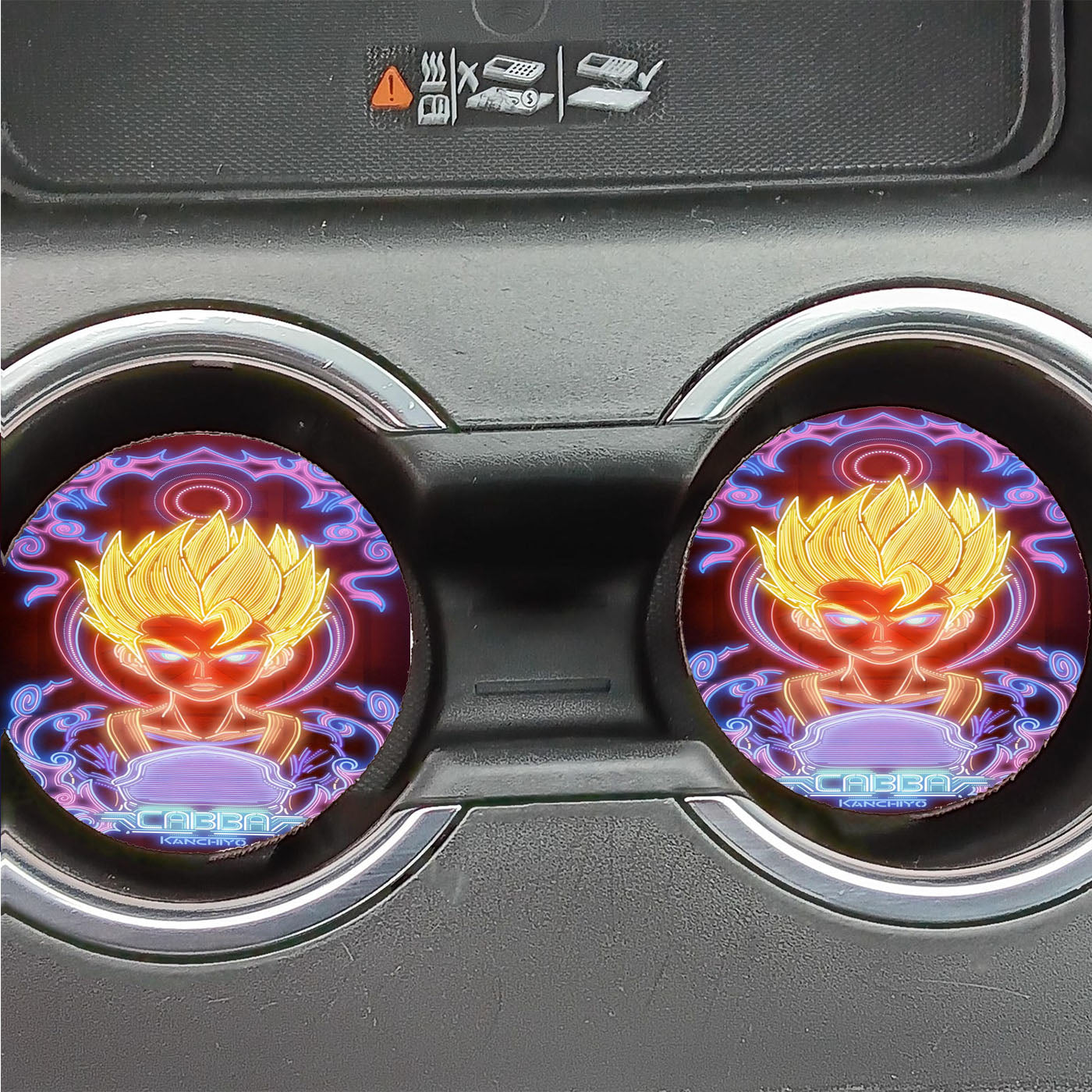 Dragon Ball Cabba Neon Art Wallpaper Car Coasters