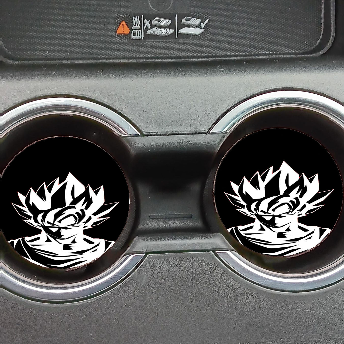 Dragon Ball Goku Logo Black Car Coasters