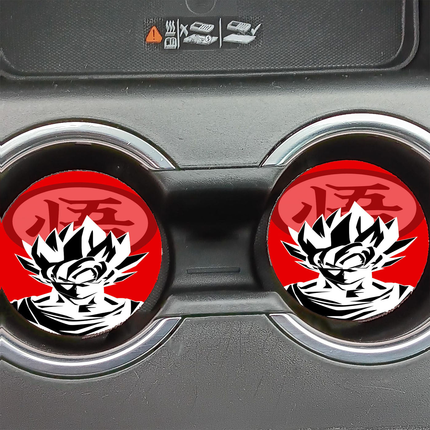 Dragon Ball Goku Logo Red Car Coasters