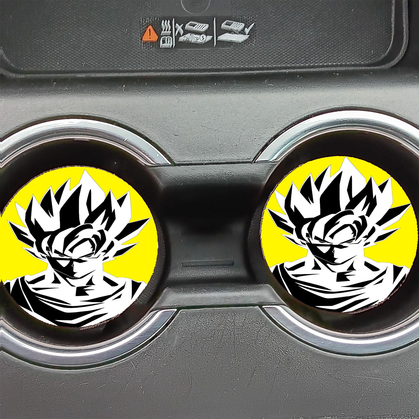 Dragon Ball Goku Vector Yellow Car Coasters
