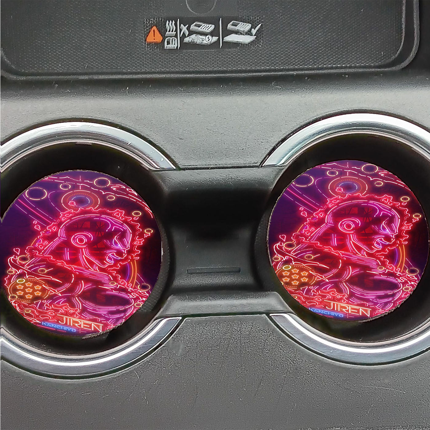 Dragon Ball Jiren Neon Art Wallpaper Car Coasters