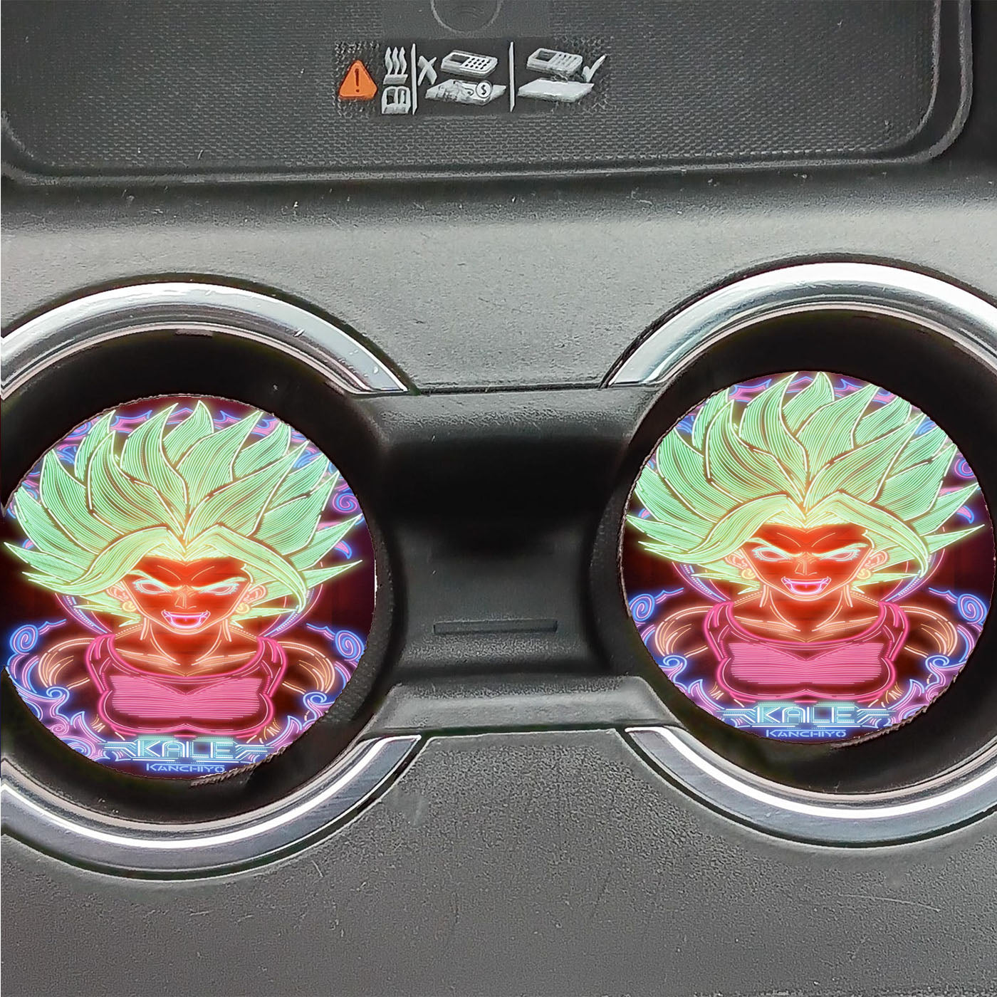 Dragon Ball Kale Neon Art Wallpaper Car Coasters
