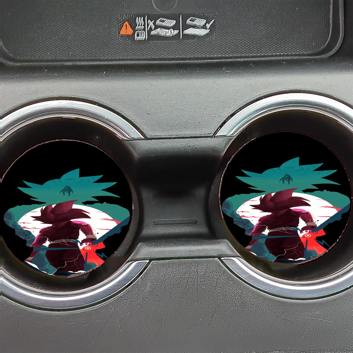 Dragon Ball Silhouette Colour Car Coasters