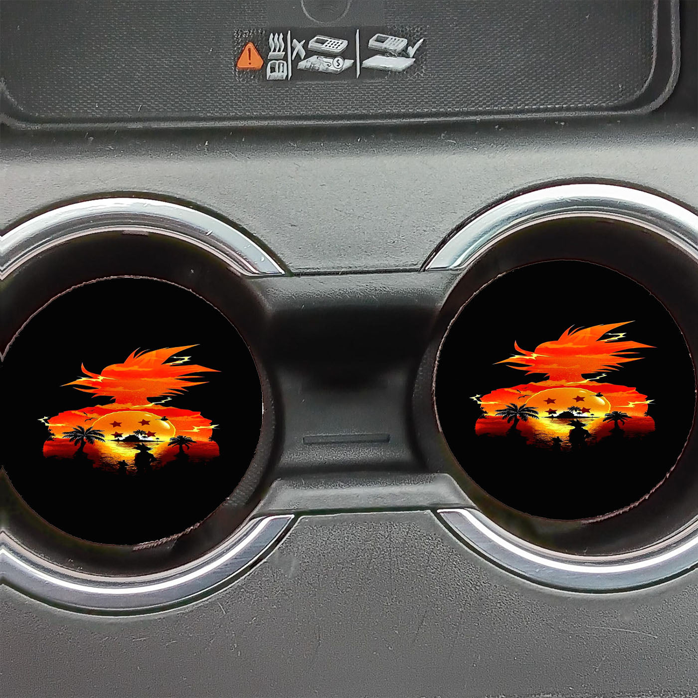 Dragon Ball Sunset Car Coasters