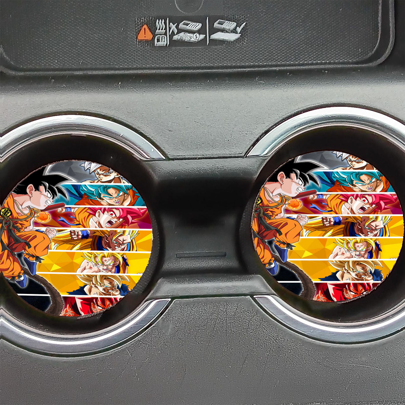 Dragon Ball Z Goku Hair Transformation Car Coasters