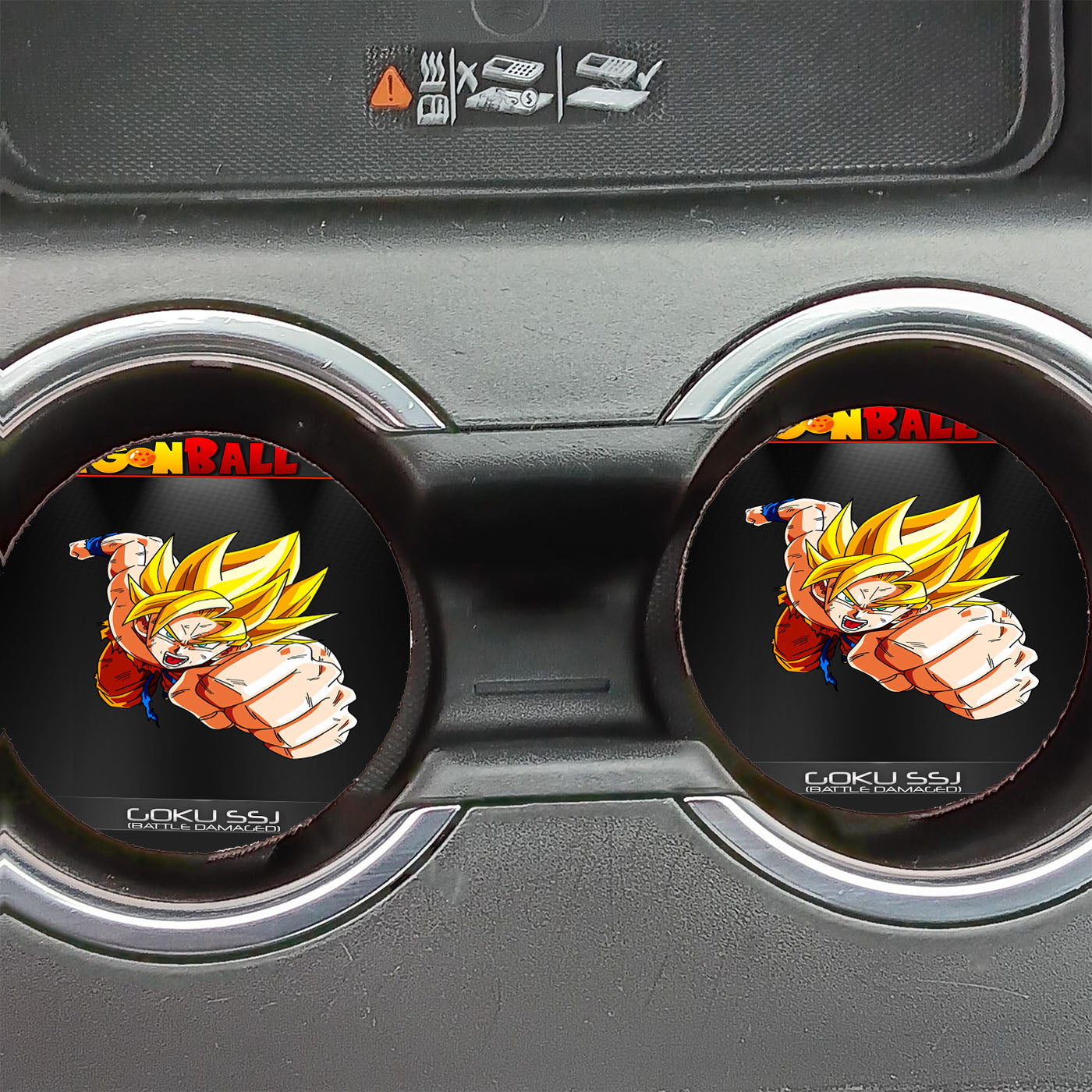 Dragon Ball Z Goku Ssj Battle Damaged Car Coasters