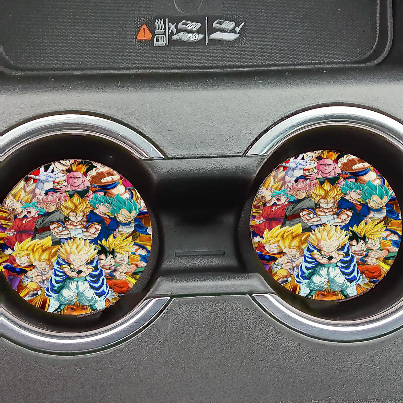 Dragon Ball Z Super Power Collage Car Coasters