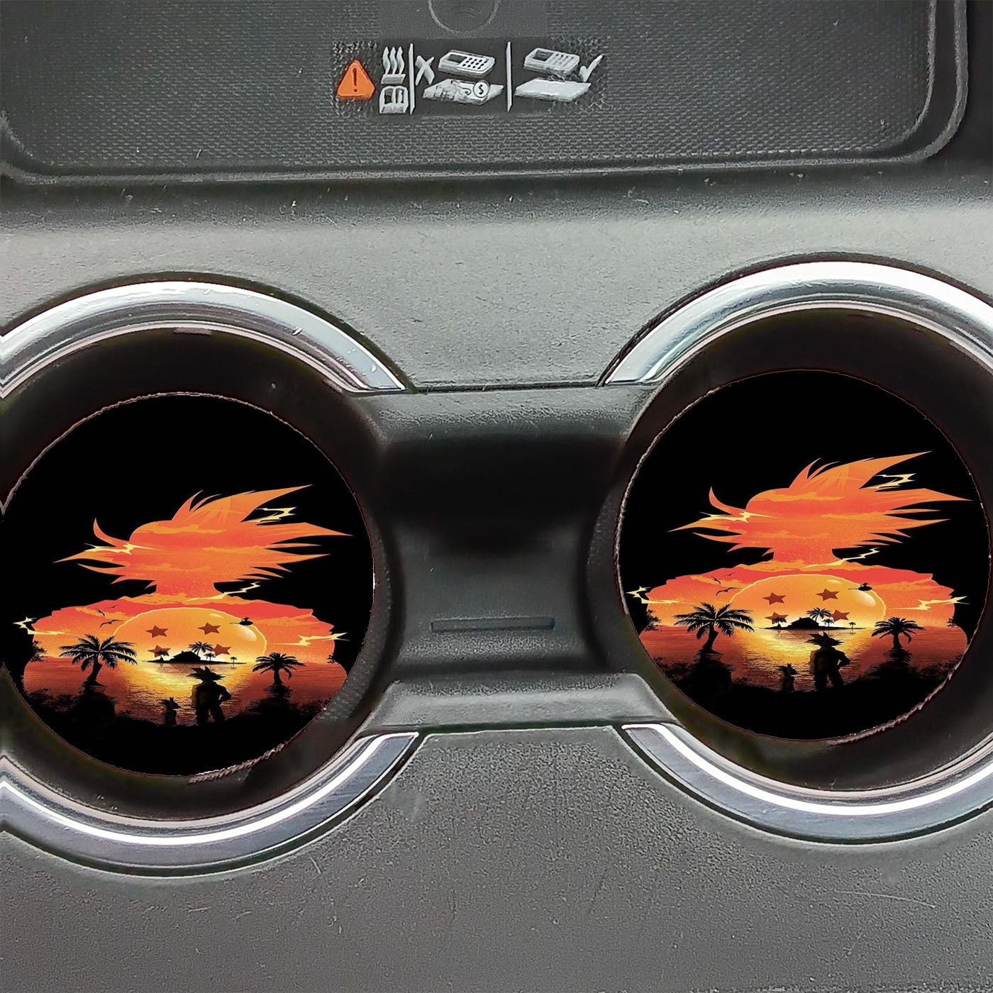 Dragonball Z Goku Silhouette Car Coasters