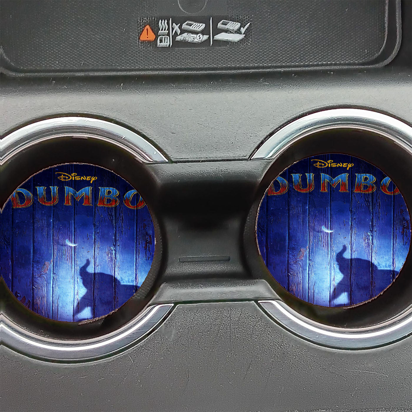 Dumbo Silhouette Wooden Poster Movie Car Coasters