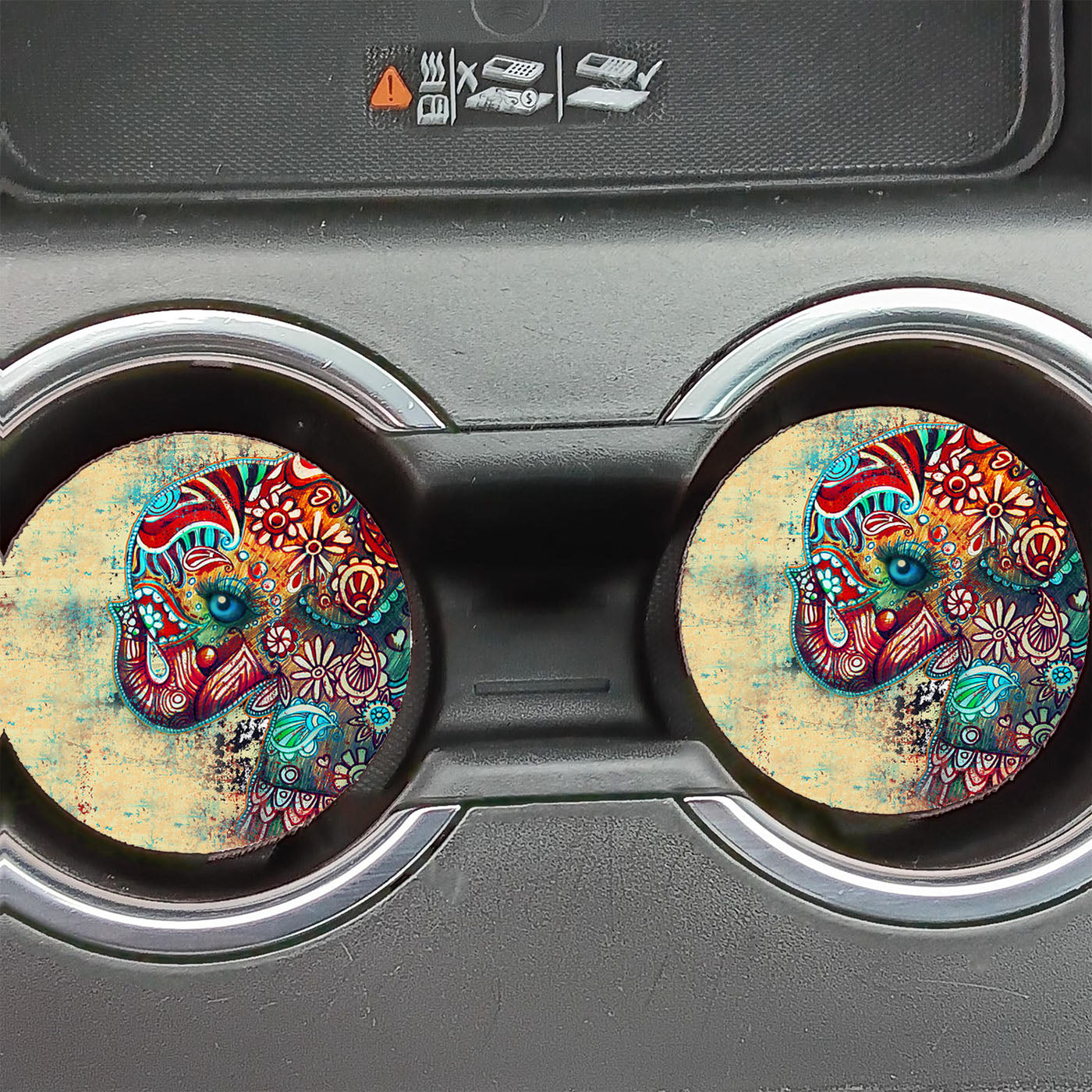 Elephant Art  Car Coasters