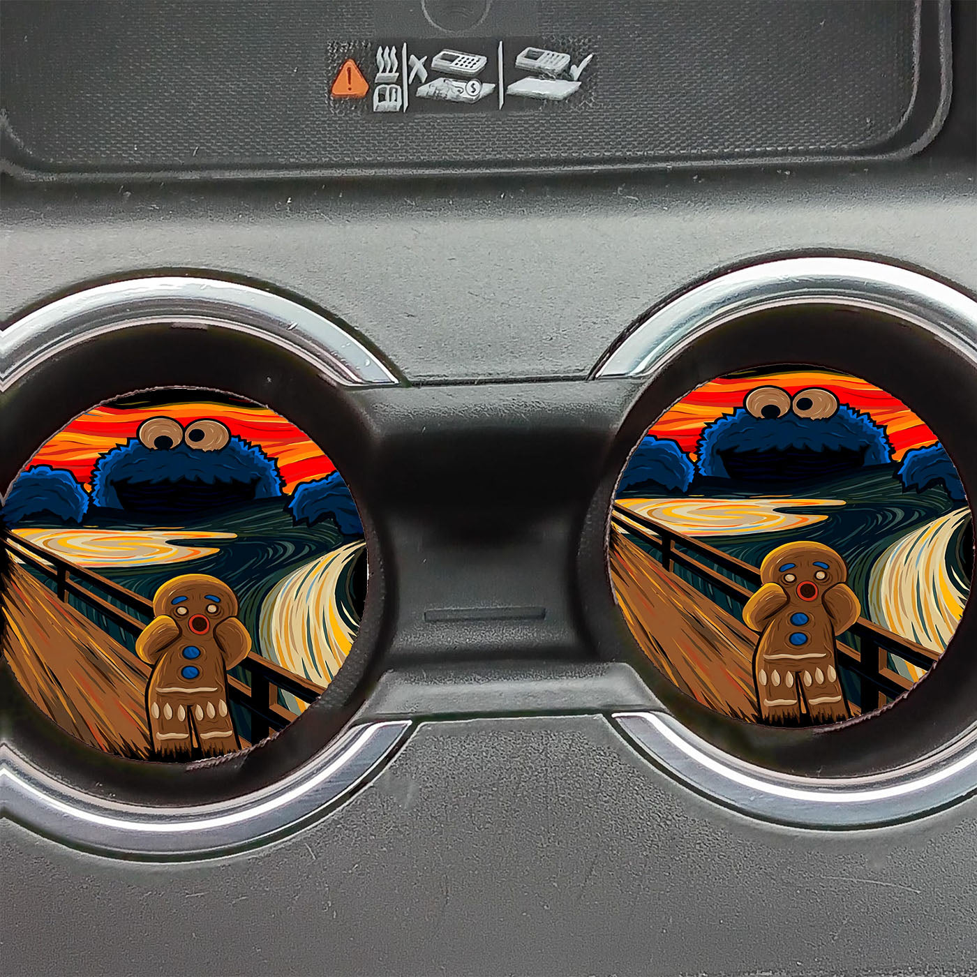 Elmo And Cookie Muncher Car Coasters