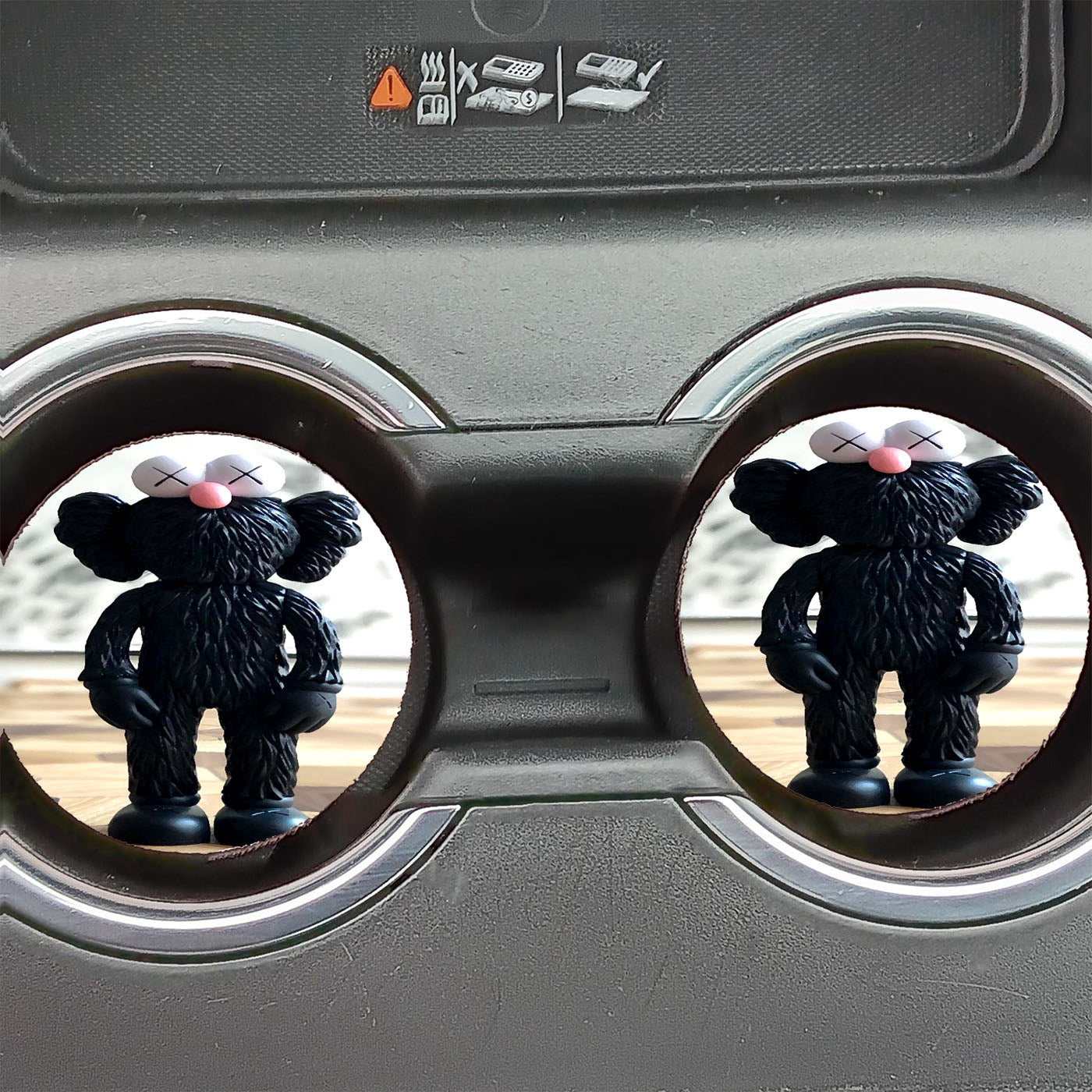 Elmo Black Kaws Sculpture Car Coasters