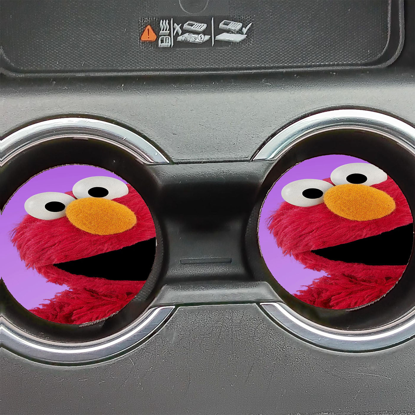 Elmo Purple Background Car Coasters