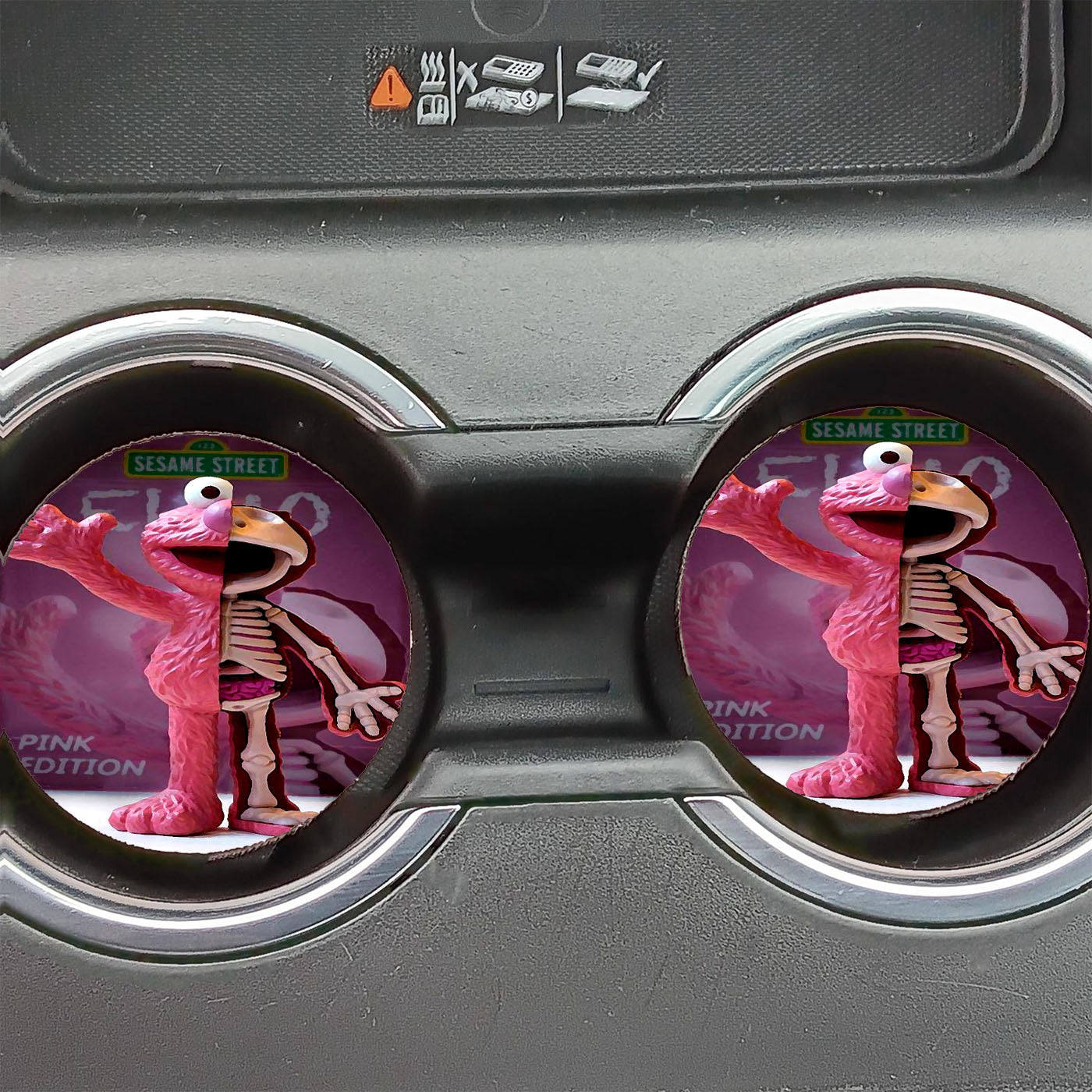 Elmo Sesame Street X Kaws Pink Edition Car Coasters