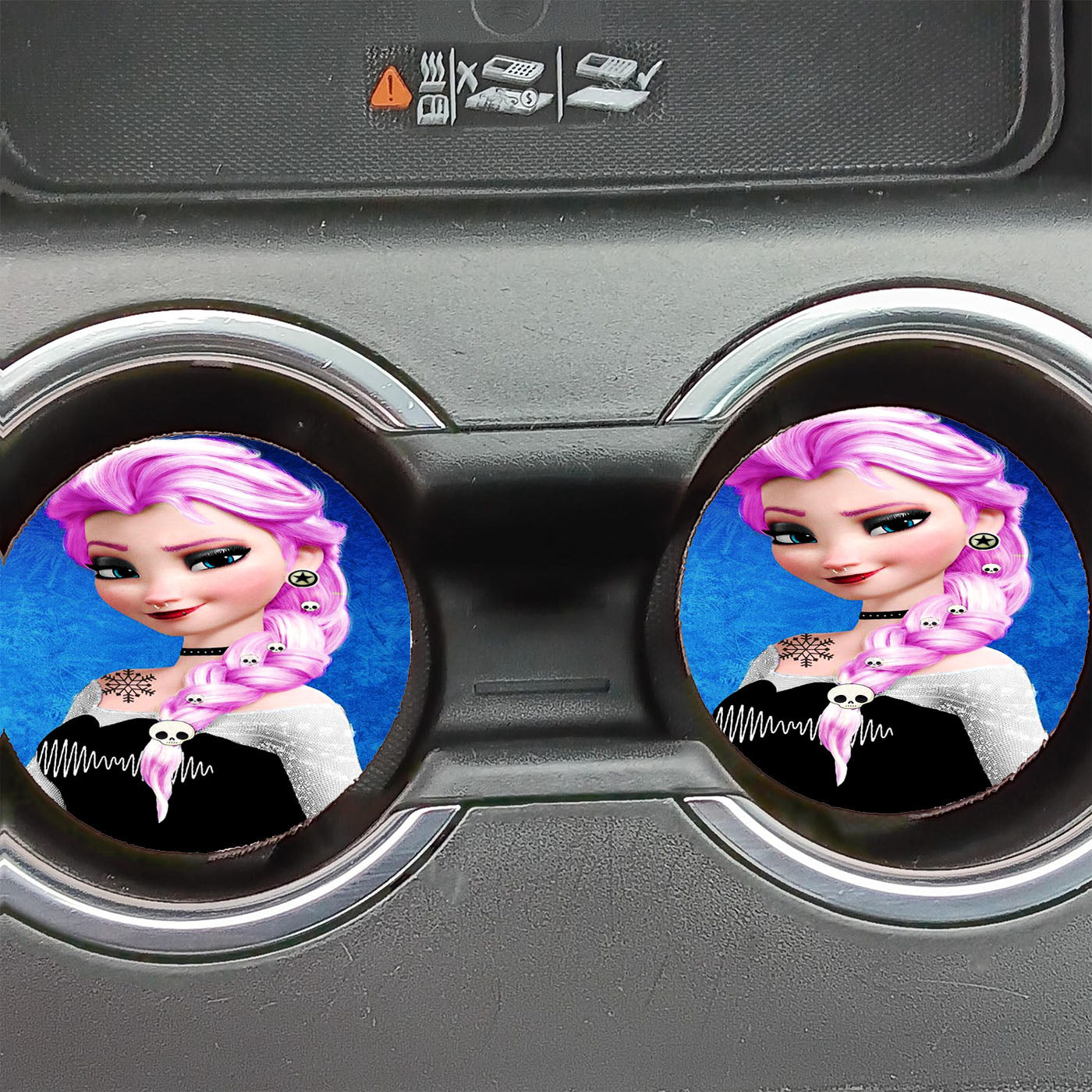 Elsa Frozen Art Tattoo Swag Car Coasters