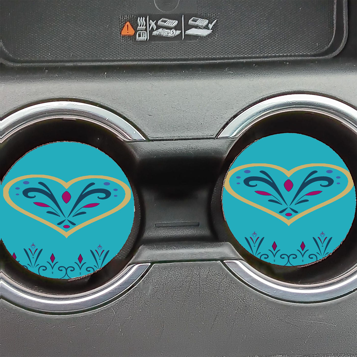 Elsa Frozen Coronation Design Car Coasters