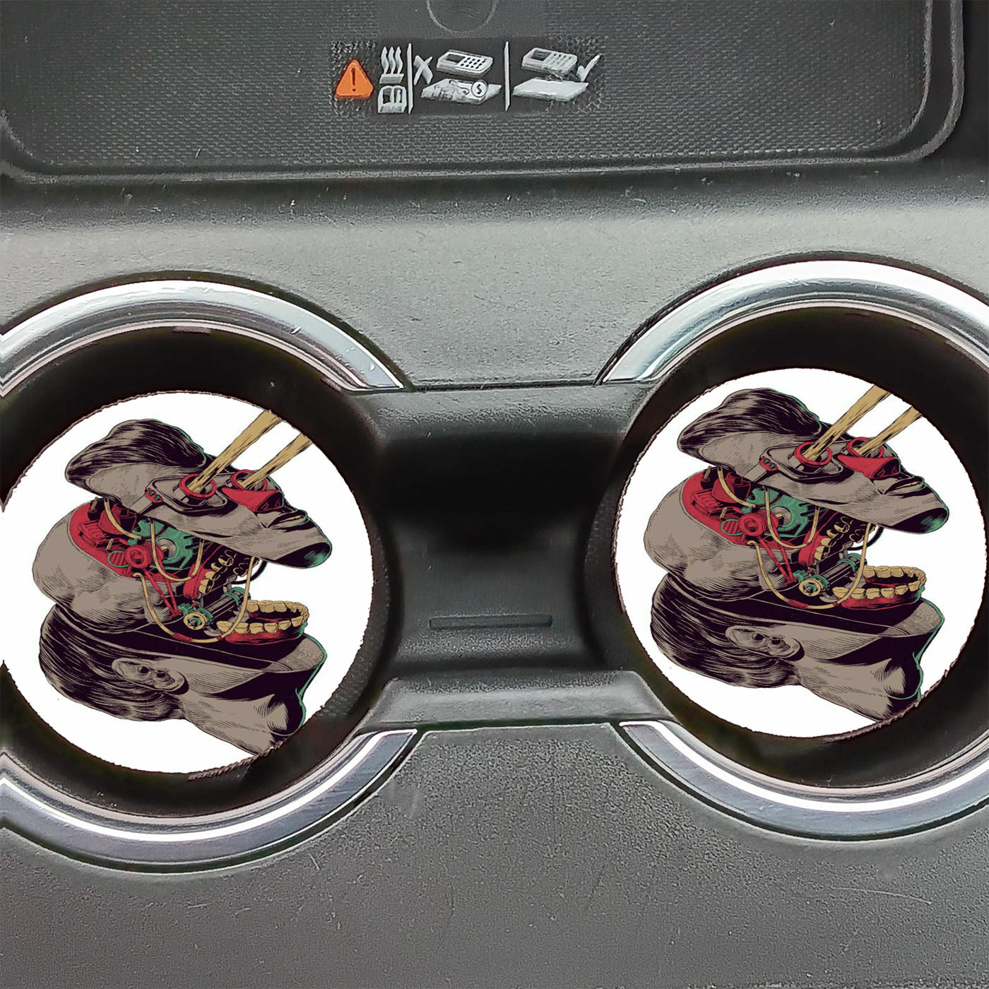Enginaring Brain Art Face  Car Coasters