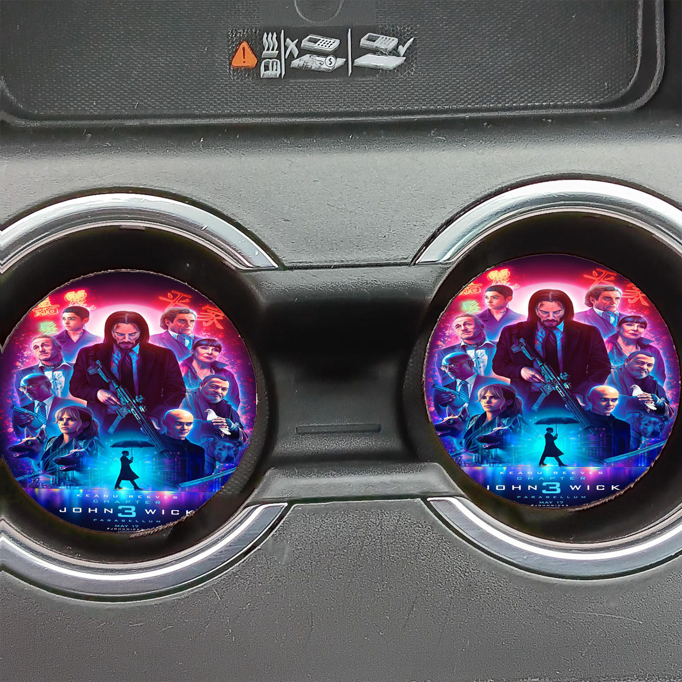 Fan Art John Wick Chapter  Car Coasters