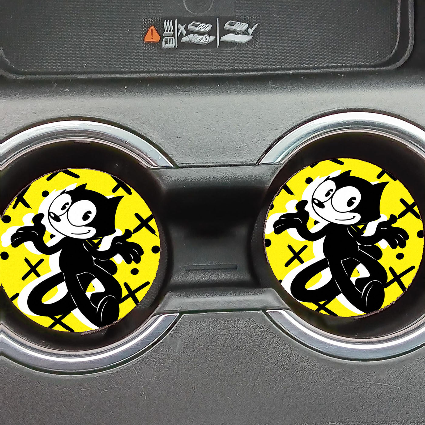 Felix The Cat Magic Bag Canvas Pattern Car Coasters