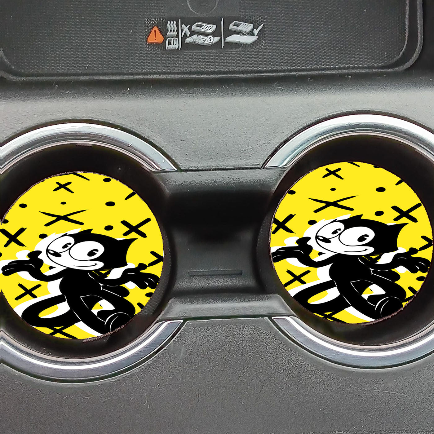 Felix The Cat White Shadow And Pattern Car Coasters