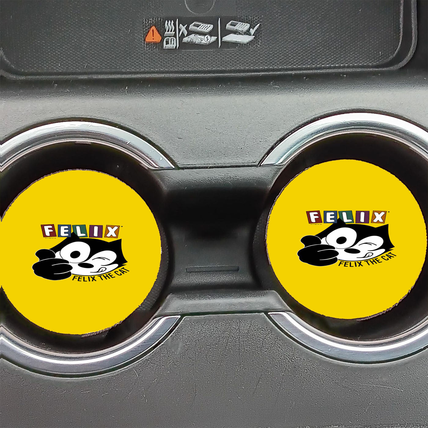 Felix The Cat Yellow Wallpaper Car Coasters