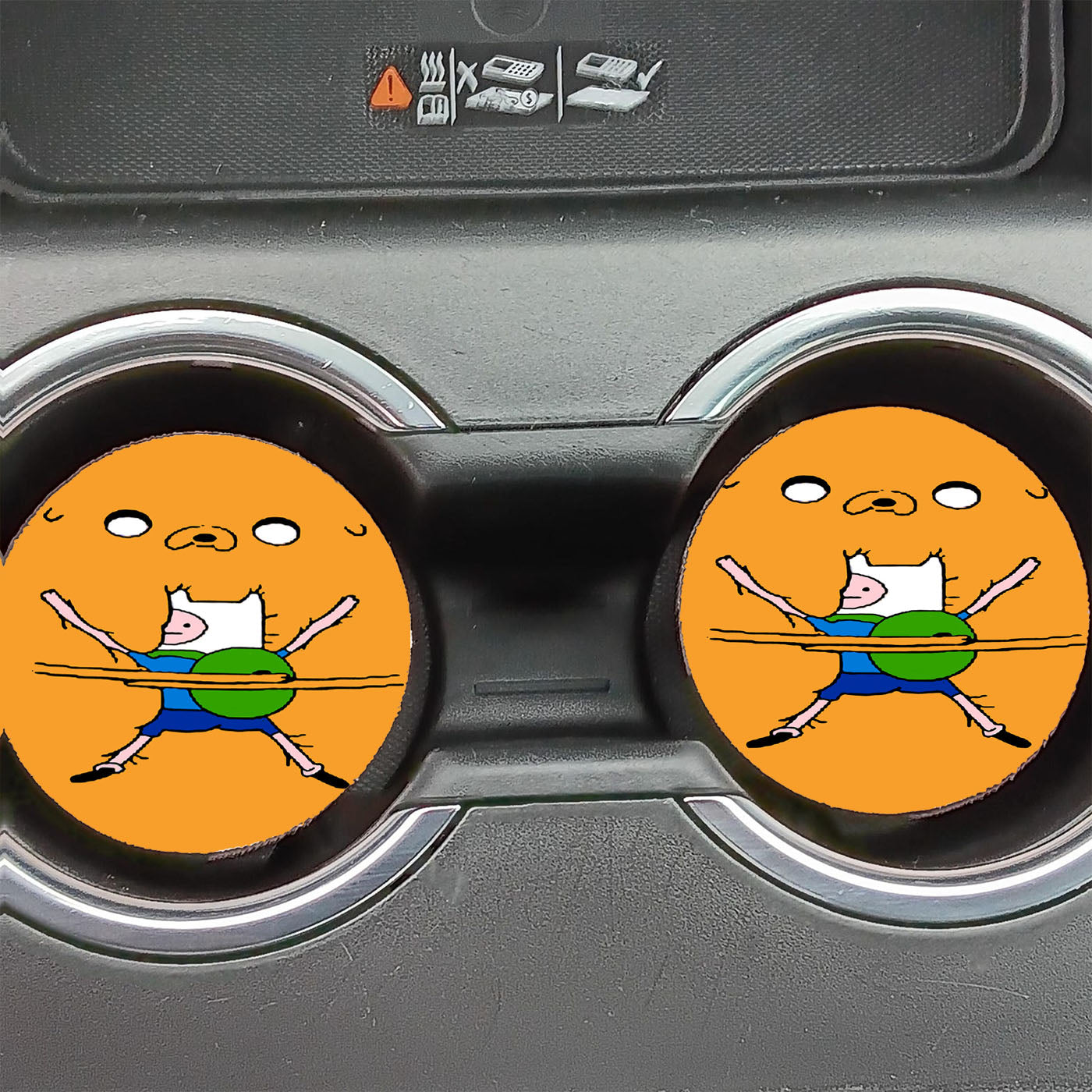 Finn And Jake Hug Car Coasters