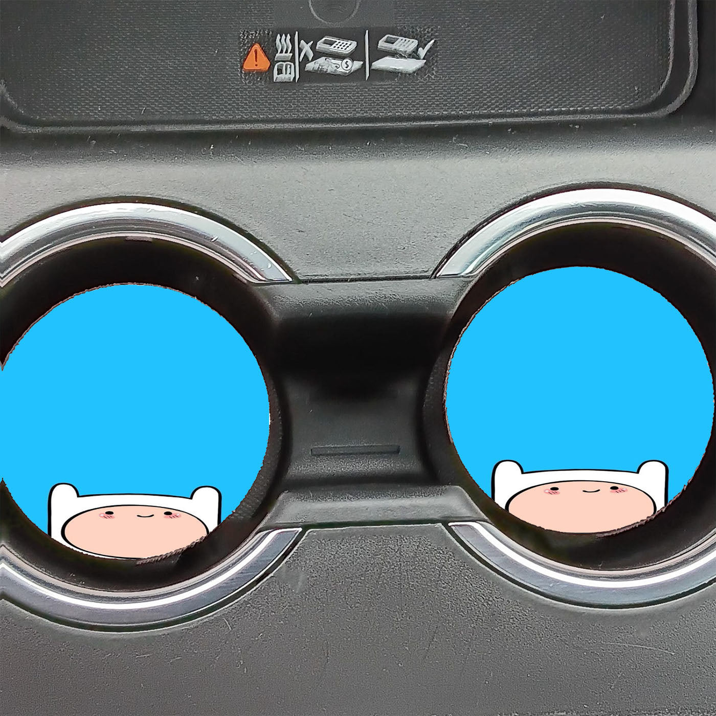 Finn The Human Adventure Time Wallpaper Blue Car Coasters