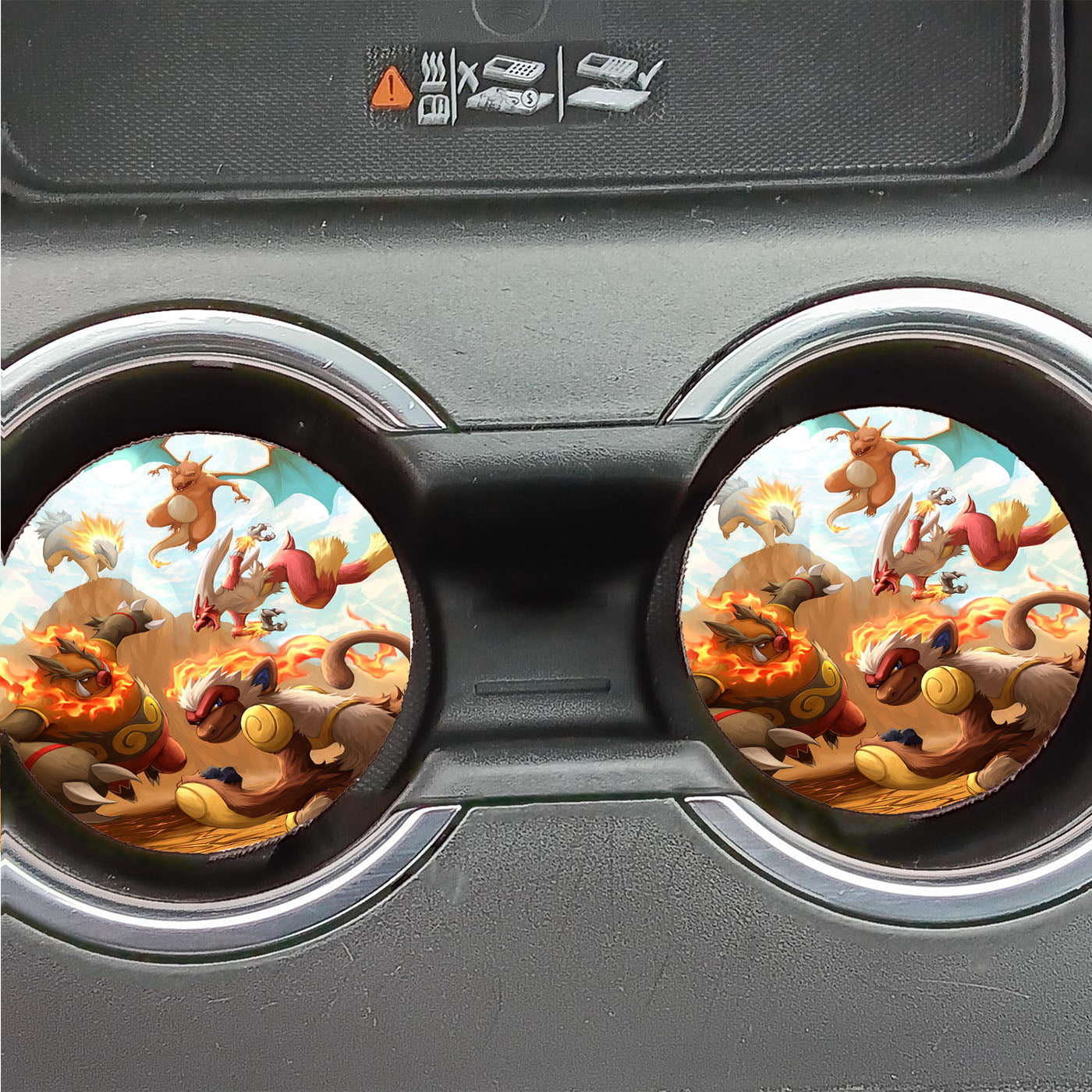 Fire Blast Pokemon Art Car Coasters