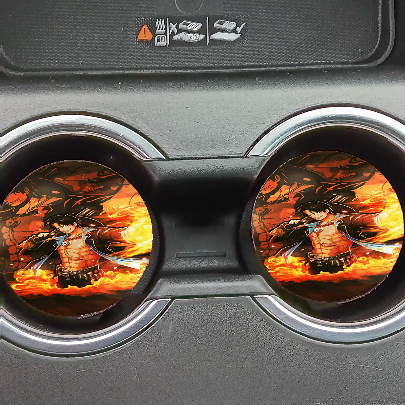Flame Fire Portgas D Ace One Piece Car Coasters