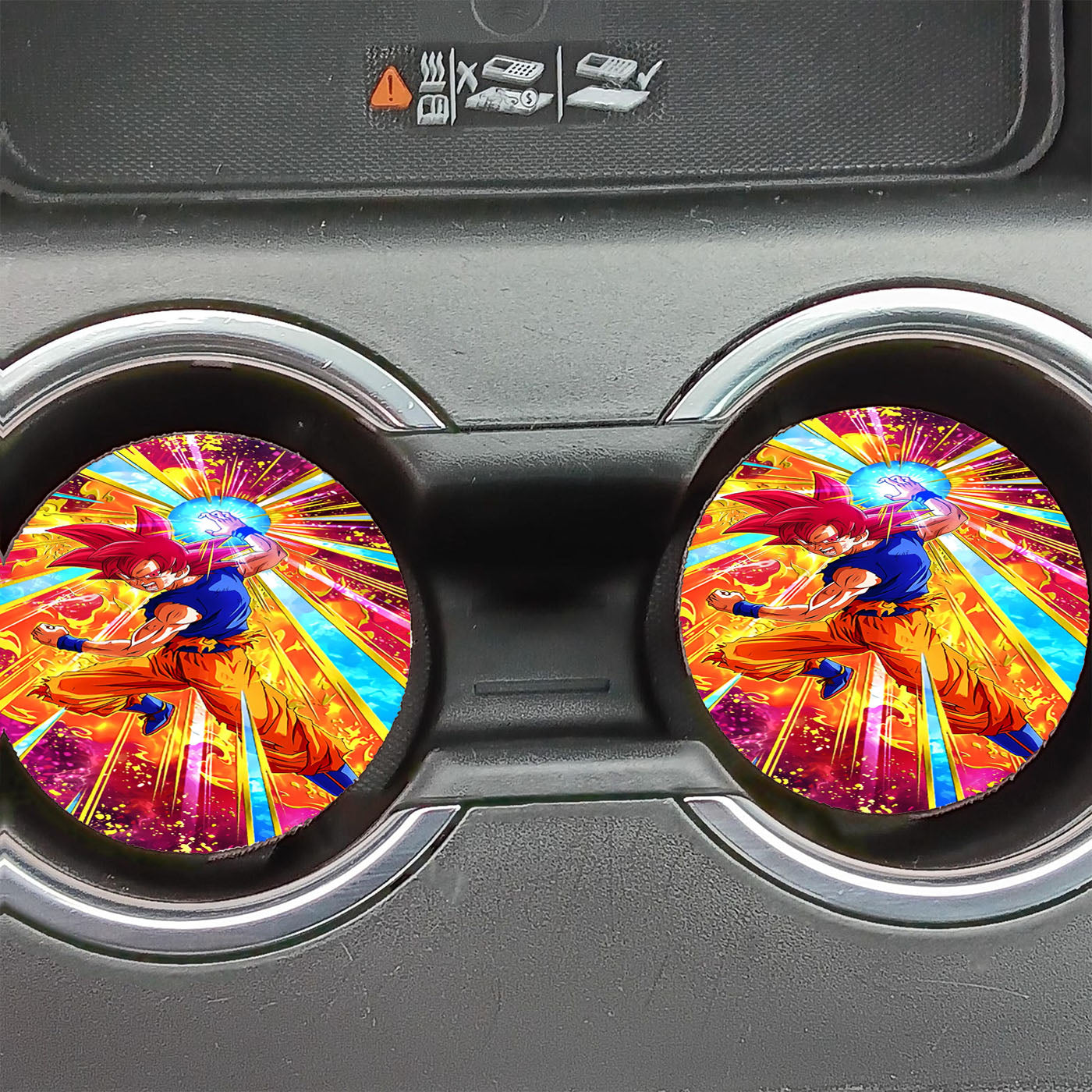 Flaring Battle Impulse Super Saiyan God Goku Car Coasters