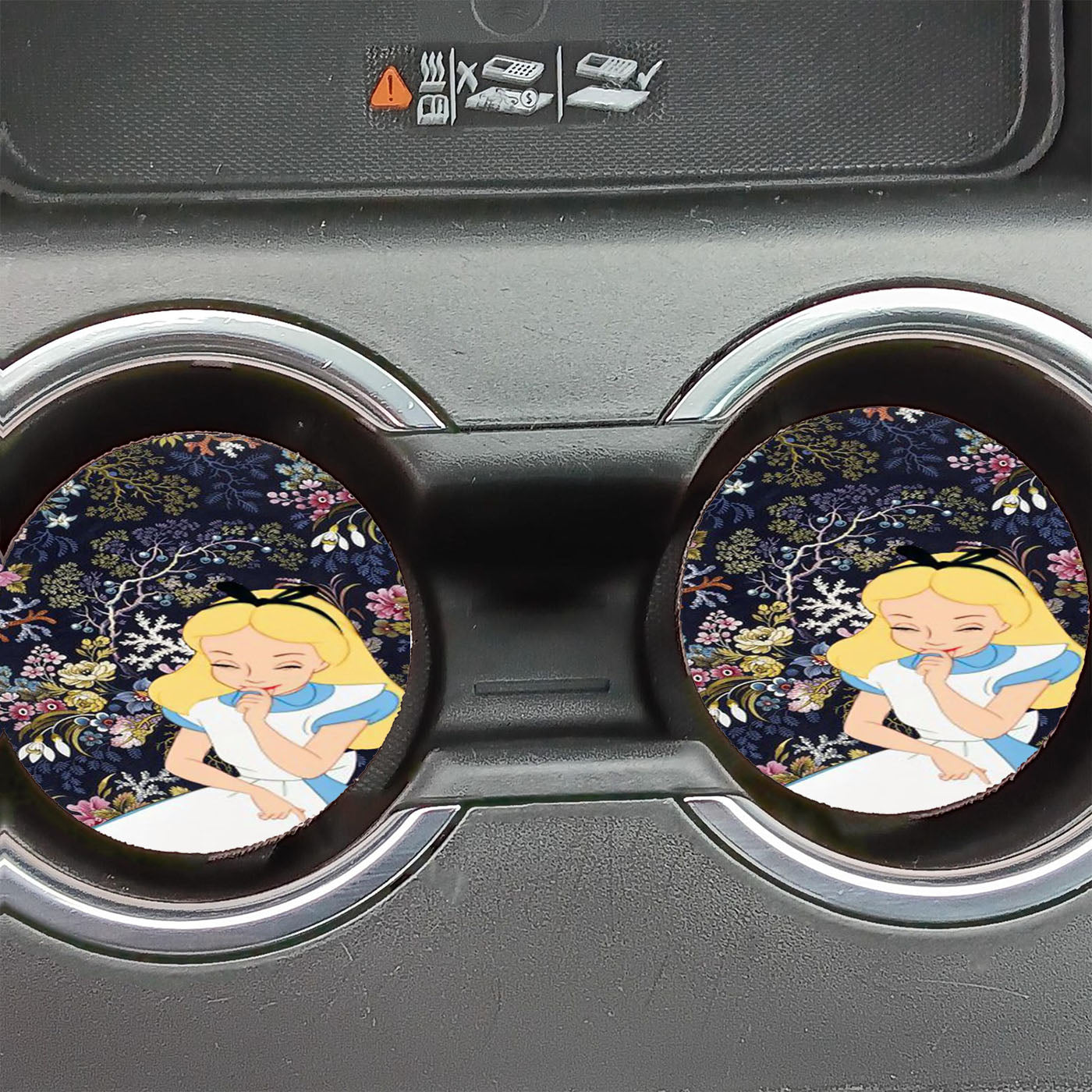 Floral Alice In Wonderland Car Coasters