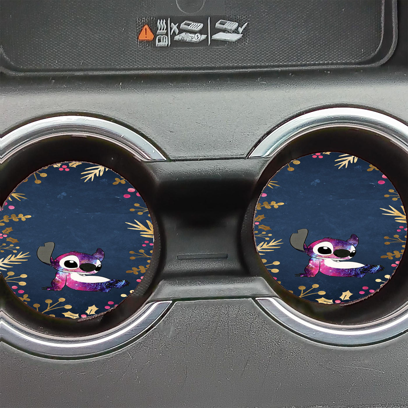 Floral Pattern Galaxy Stitch Car Coasters