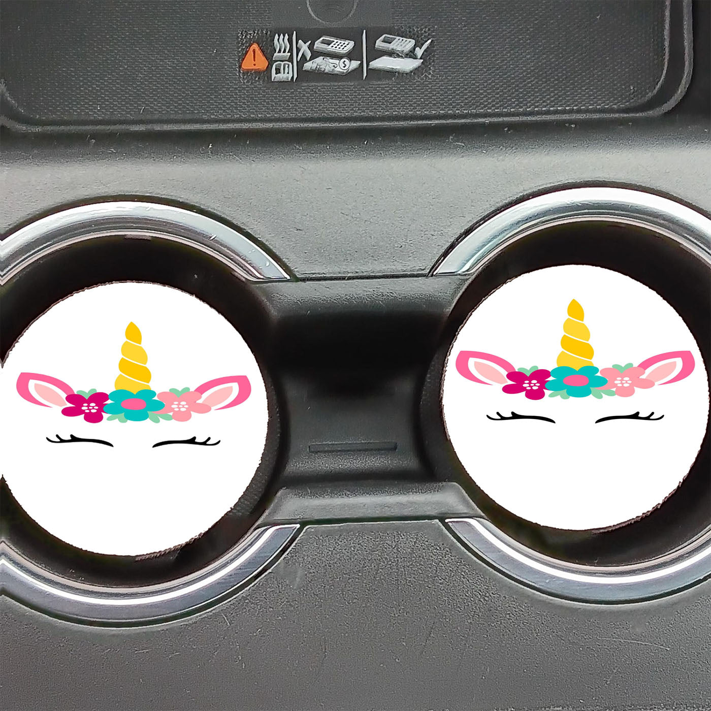 Flower Floral Unicorn Clip Art Car Coasters