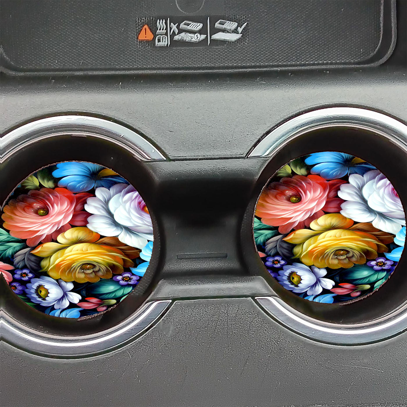 Flower Watercolor Art D Car Coasters