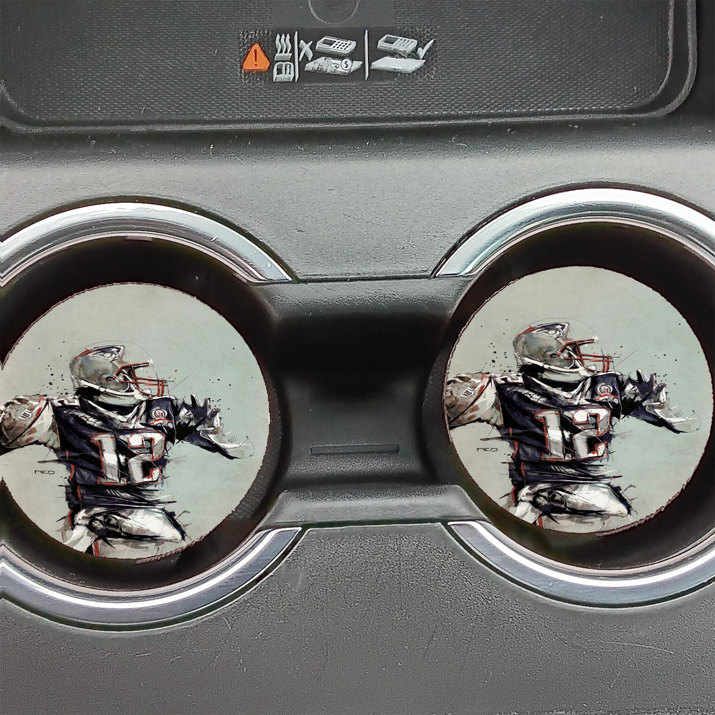 Football 1 Art Mural  Car Coasters