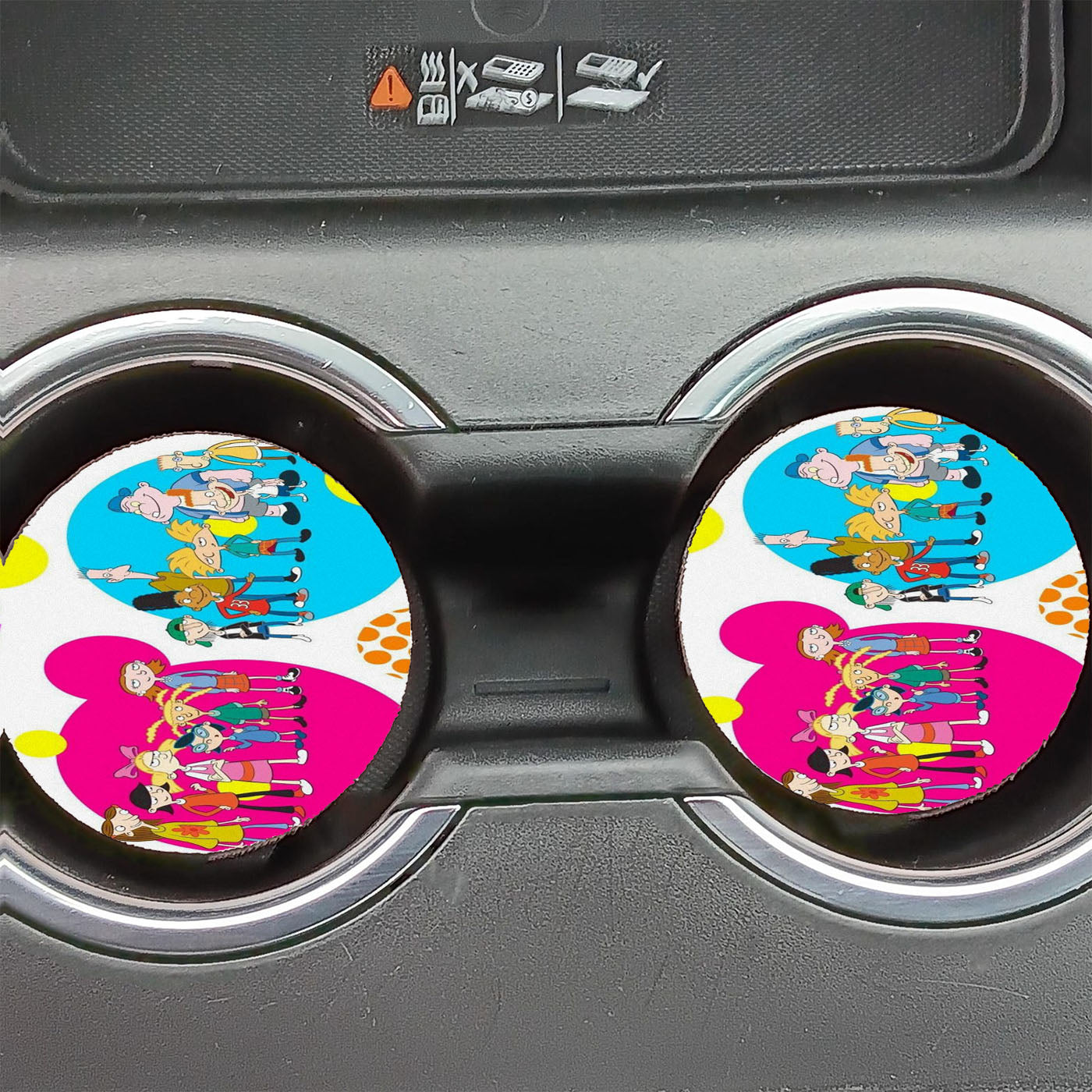 Friends Of Hey Arnold Cartoon Car Coasters