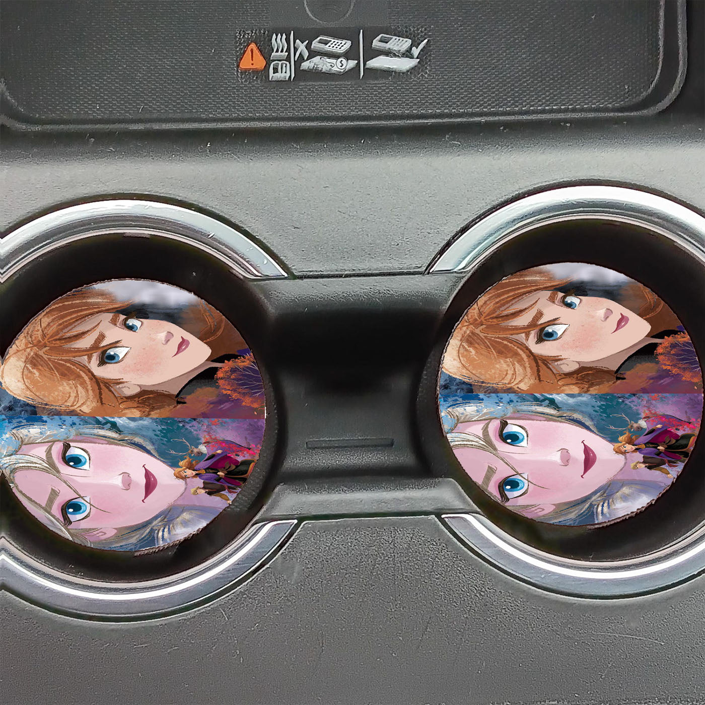 Frozen 2 Poster Art Elsa Anna Olaf Car Coasters