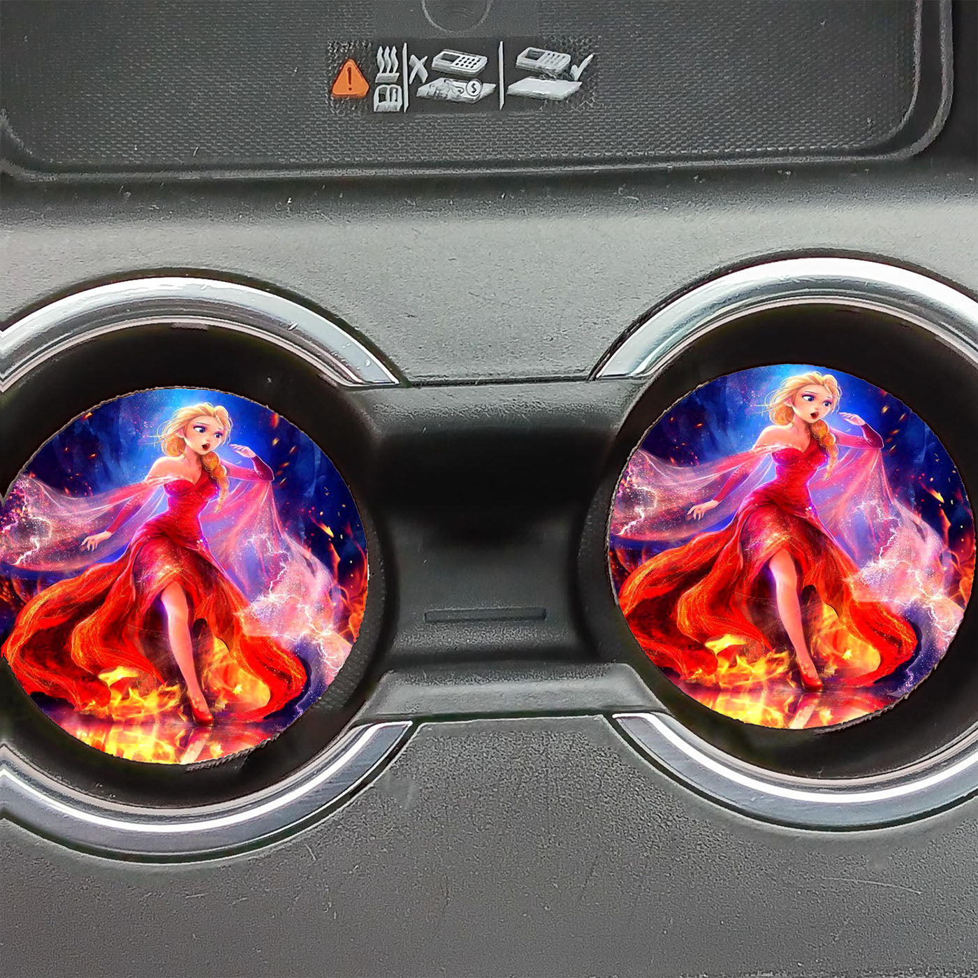 Frozen Fire Red Car Coasters