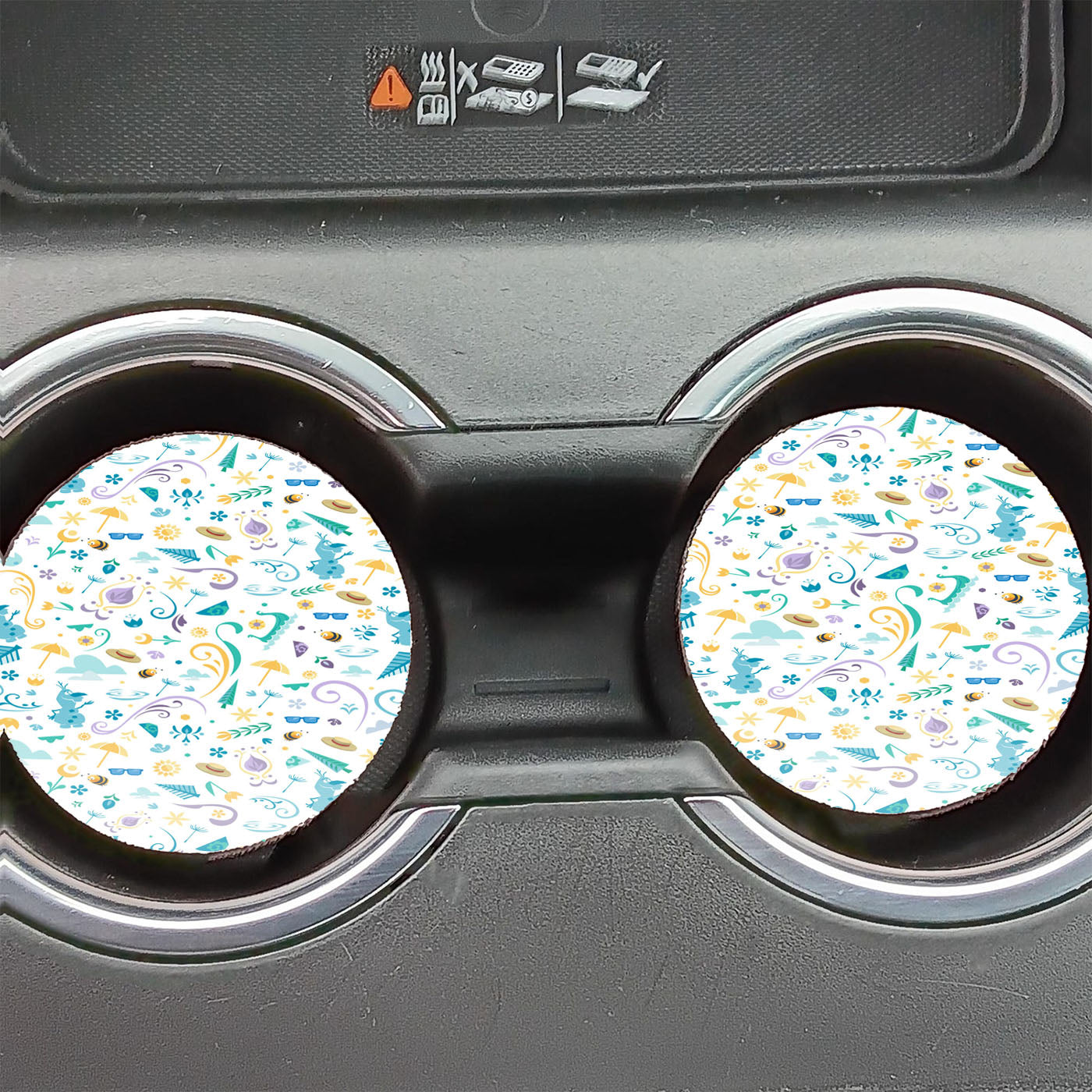 Frozen Pattern Wallpaper Car Coasters