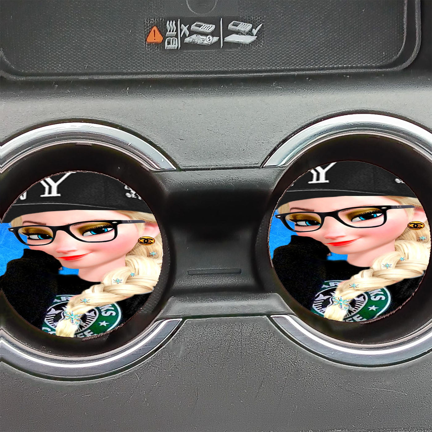 Frozen Punk Queen Elsa Car Coasters