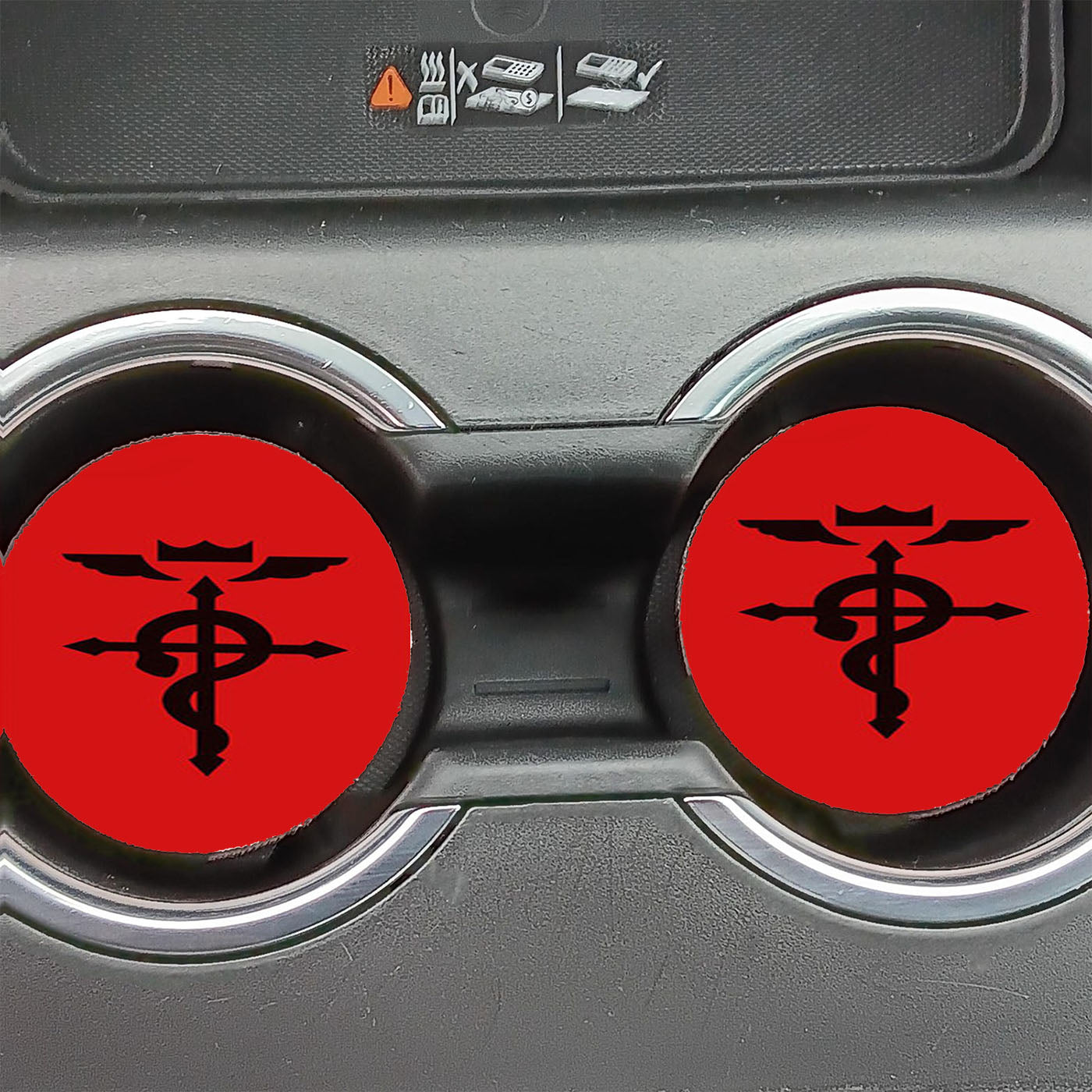 Fullmetal Alchemist Symbols Red Car Coasters